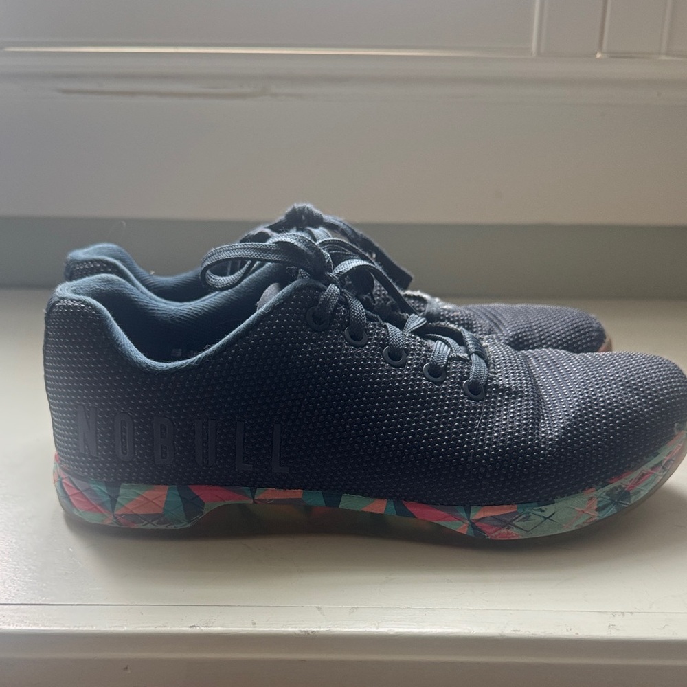 NOBULL Kids Black Sneakers with Colorful Sole